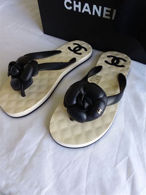 chanel flip flops flower|Chanel boutique online.